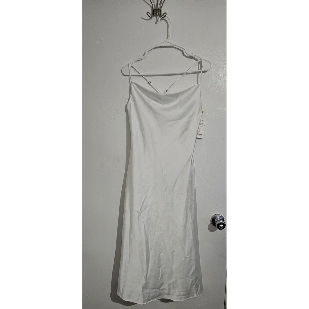 Show Me Your Mumu Verona Cowl Dress‎ Womens Sz XS White Formal Preppy Festive